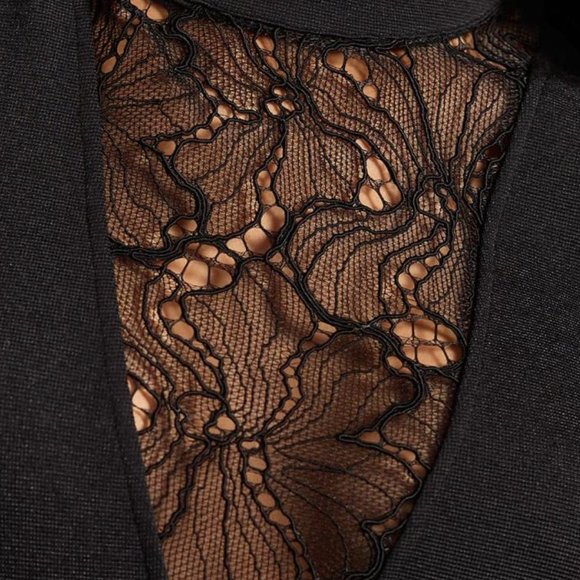 Brand New By Anthropologie Mock-Neck Lace-Inset Fit & Flare Dress - Picture 14 of 16